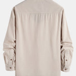 Chemise en velours côtelé à col polo et manches longues