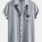 Ensemble — chemise gaufrée à manches courtes & short gaufré à cordon