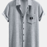 Ensemble — chemise gaufrée à manches courtes & short gaufré à cordon