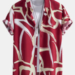 Ensemble — chemise à imprimé abstrait & short de bain uni à cordon