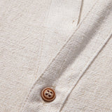 Ensemble — chemise en lin et viscose à col V & short à cordon en lin et coton
