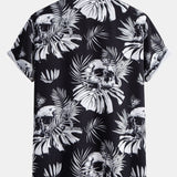 Ensemble — chemise à imprimé têtes de mort tropical & short de bain