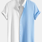 Ensemble — chemise côtelée bicolore à col officier coupe ajustée & pantalon côtelé
