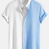 Ensemble — chemise côtelée bicolore à col officier coupe ajustée & pantalon côtelé