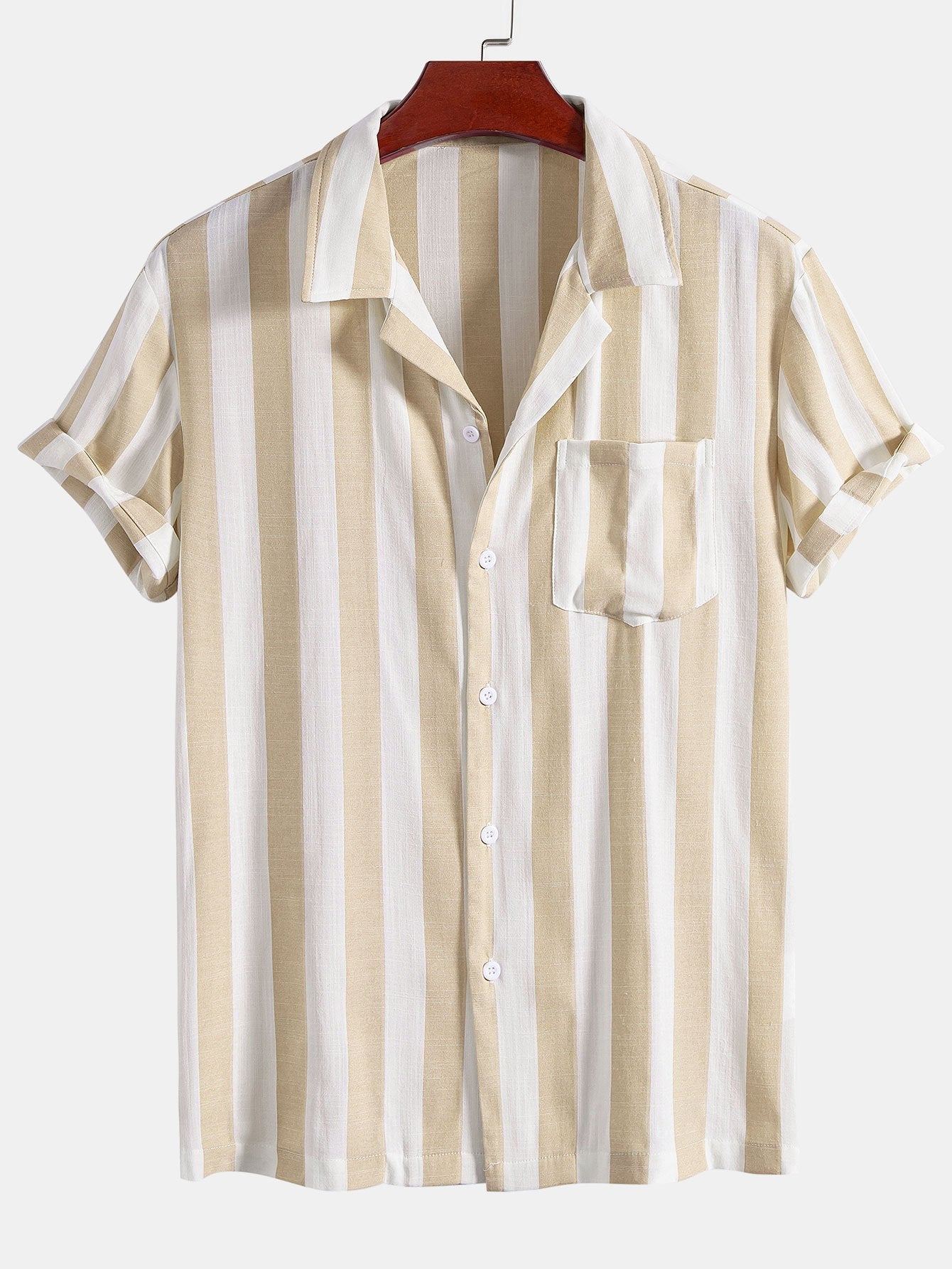 Ensemble Améline — chemise rayée à col cubain & short de bain