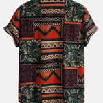 Ensemble Améline — chemise en coton à imprimé patchwork floral géométrique & short en lin et coton