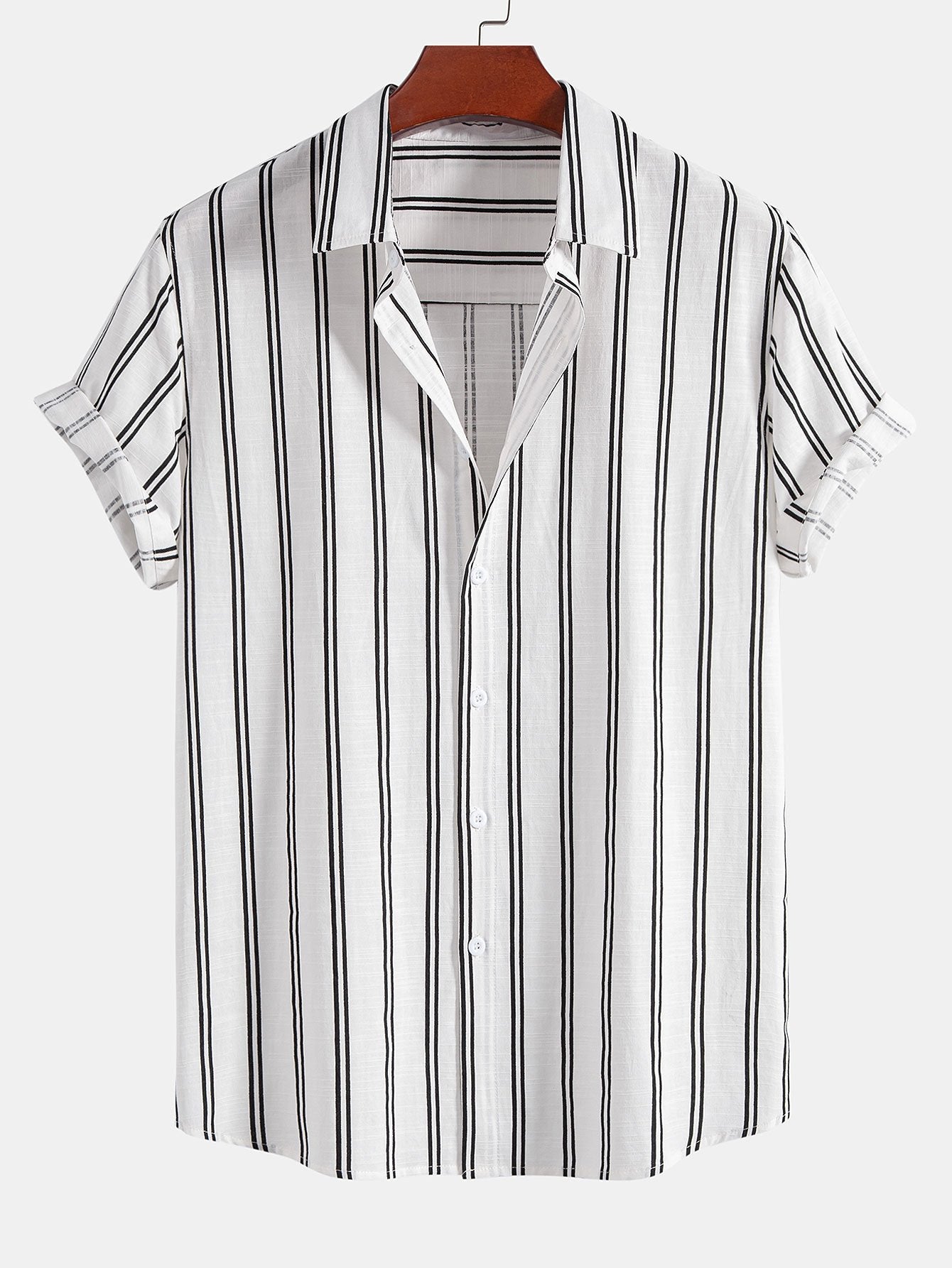 Améline — Chemise boutonnée en lin rayé