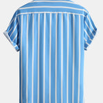 Ensemble — chemise boutonnée rayée & short de bain mi-long à cordon