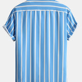 Ensemble — chemise boutonnée rayée & short de bain mi-long à cordon