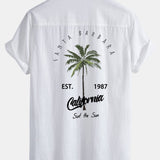 Ensemble — chemise en lin et coton à imprimé palmiers California & short de bain