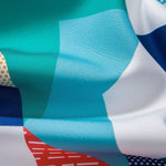 Ensemble Sidonie — chemise à imprimé géométrique color block & short de bain