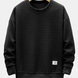 Ensemble — sweat gaufré 2 en 1 à col rond & pantalon de jogging gaufré à cordon
