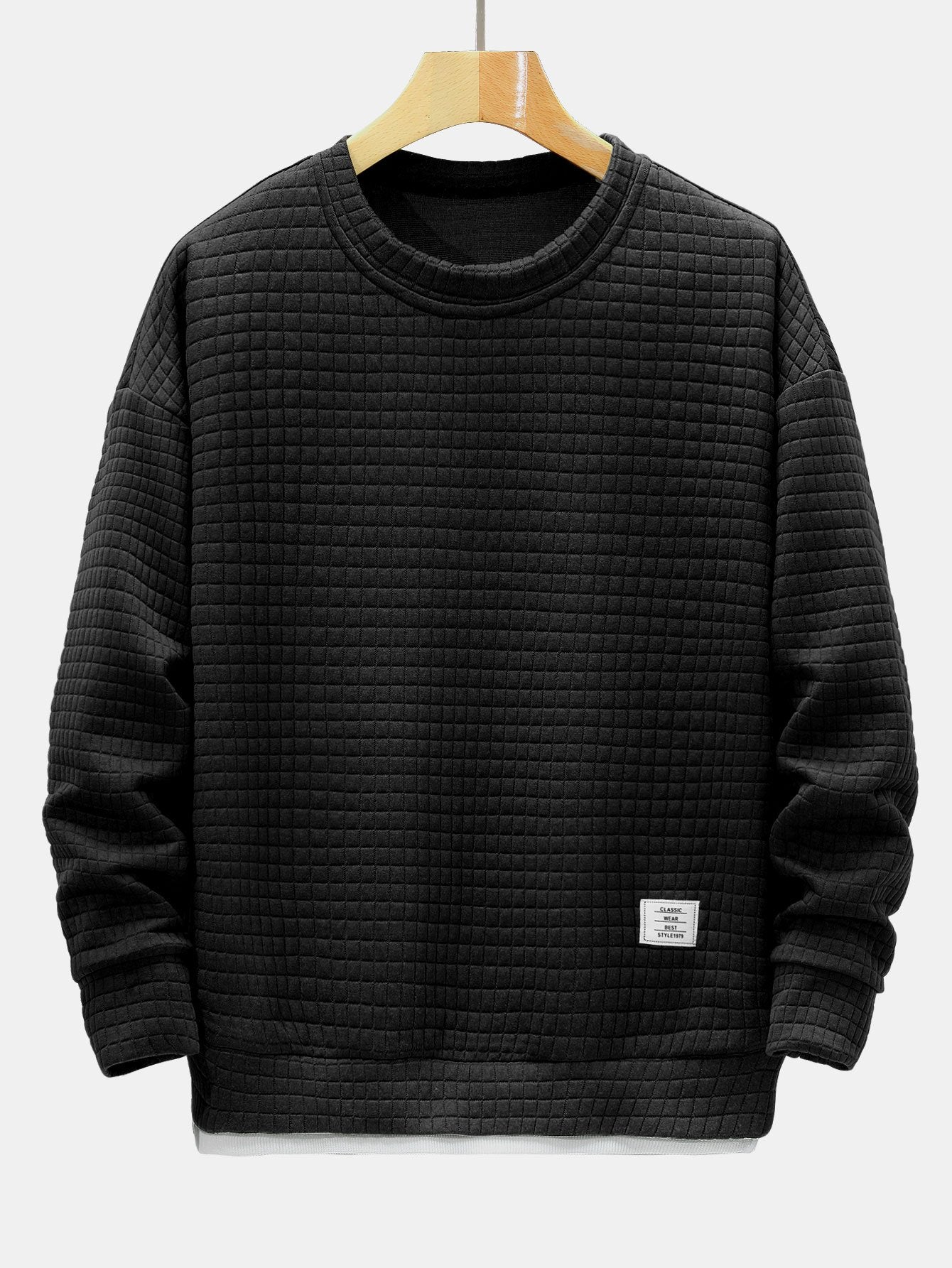 Ensemble — sweat gaufré 2 en 1 à col rond & pantalon de jogging gaufré à cordon