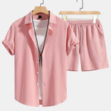 Ensemble — chemise texturée à damier & short à cordon