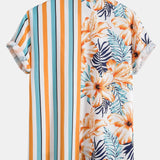 Ensemble — chemise à empiècements rayés tropicaux & short de bain