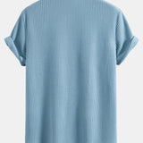 Ensemble — chemise gaufrée & pantalon gaufré en maille à cordon