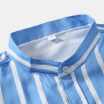 Ensemble — chemise boutonnée rayée & short de bain mi-long à cordon
