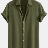 Ensemble — chemise gaufrée & pantalon gaufré en maille à cordon