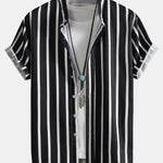 Ensemble — chemise boutonnée rayée & short de bain mi-long à cordon