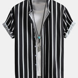 Ensemble — chemise boutonnée rayée & short de bain mi-long à cordon