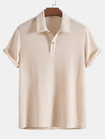 Short Sleeve Waffle Knit Polo