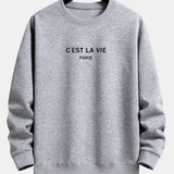 Ensemble Améline — sweat à col rond coupe décontractée à slogan Paris & pantalon de jogging