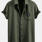 Ensemble — chemise gaufrée à manches courtes & short gaufré à cordon