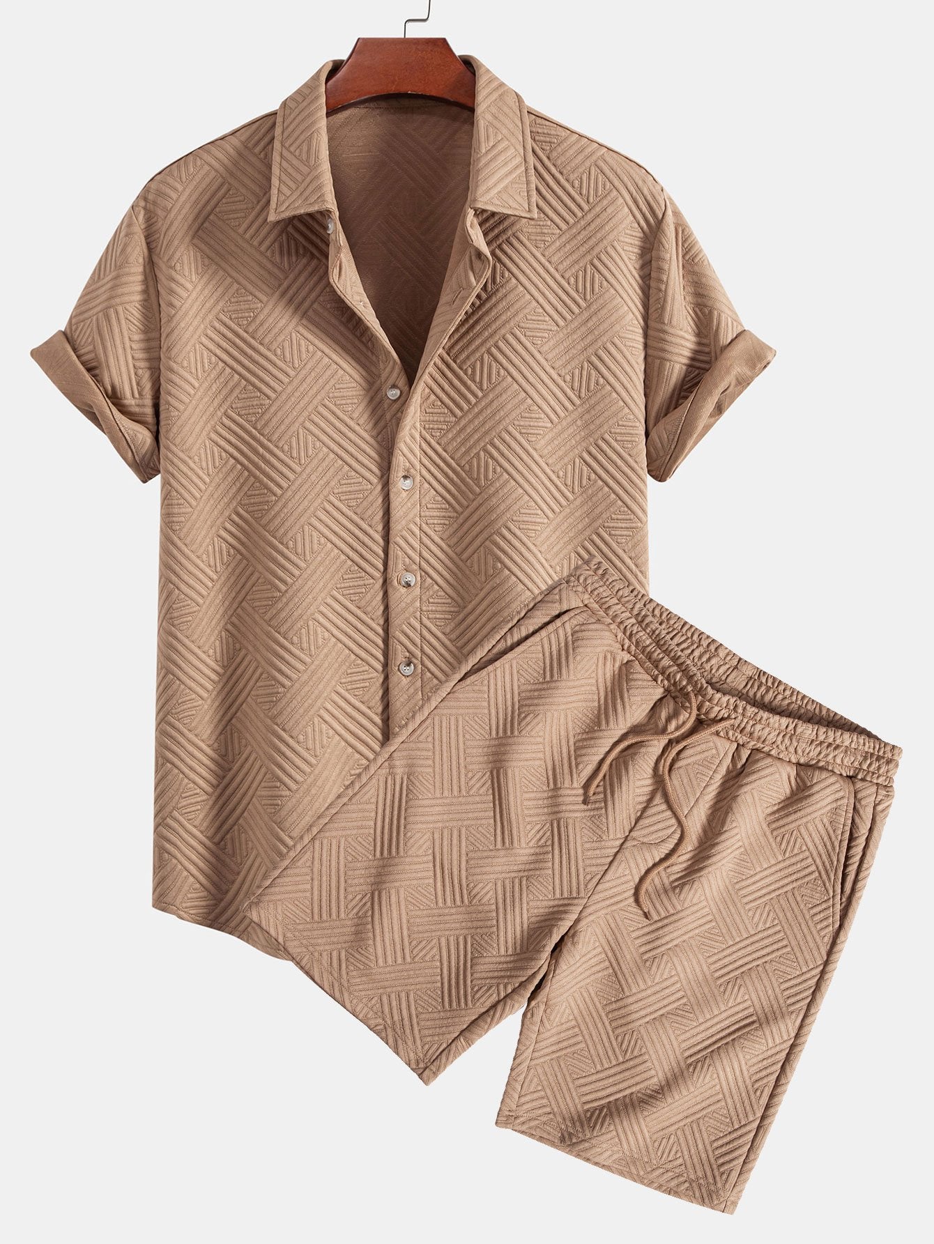 Ensemble — chemise texturée jacquard & short