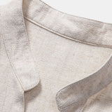 Ensemble — chemise en lin et viscose à col V & short à cordon en lin et coton