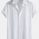 Ensemble — chemise en lin et coton & pantalon en lin et coton à jambe droite