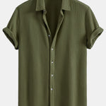 Ensemble Améline — chemise gaufrée & short à cordon en lin et coton
