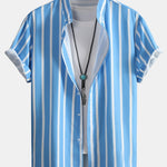 Ensemble — chemise boutonnée rayée & short de bain mi-long à cordon