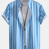 Ensemble — chemise boutonnée rayée & short de bain mi-long à cordon