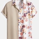 Ensemble Améline — chemise patchwork à imprimé floral & short de bain
