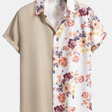 Ensemble Améline — chemise patchwork à imprimé floral & short de bain