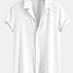 Ensemble — chemise côtelée à col cubain profond coupe ajustée & short côtelé à cordon