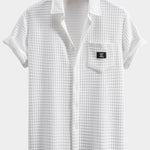 Ensemble — chemise gaufrée à manches courtes & short gaufré à cordon