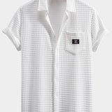 Ensemble — chemise gaufrée à manches courtes & short gaufré à cordon