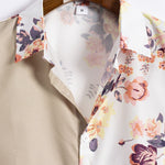 Ensemble Améline — chemise patchwork à imprimé floral & short de bain