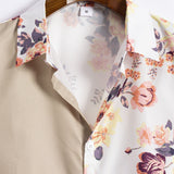Ensemble Améline — chemise patchwork à imprimé floral & short de bain