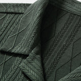Ensemble — chemise cubaine en maille jacquard à losanges géométriques & pantalon texturé froissé