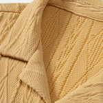 Ensemble — chemise cubaine texturée en maille géométrique & short de bain mi-long à cordon