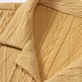 Ensemble — chemise cubaine texturée en maille géométrique & short de bain mi-long à cordon