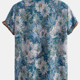 Ensemble — chemise cubaine jacquard à fleurs peintes & short