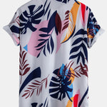 Ensemble — chemise à imprimé feuilles color block & short de bain