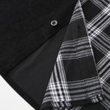 Ensemble — chemise patchwork à carreaux en velours côtelé & pantalon de jogging en velours côtelé