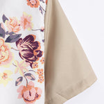 Ensemble Améline — chemise patchwork à imprimé floral & short de bain
