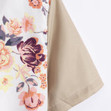 Ensemble Améline — chemise patchwork à imprimé floral & short de bain