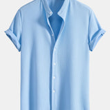 Ensemble — chemise côtelée à col officier coupe ajustée & pantalon à taille élastique