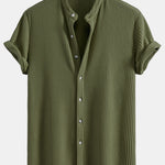 Ensemble — chemise gaufrée à col officier & short gaufré à cordon